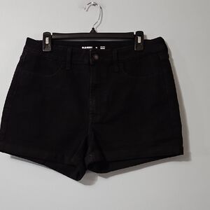 Old Navy Women's Dark Black High Rise Stretch Jean Shorts Size 12